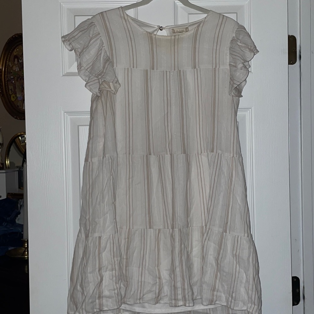 Altar’d State Tan and Cream Dress